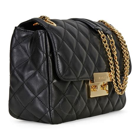 michael michael kors sloan large leather chain shoulder bag|Michael Kors quilted bag.